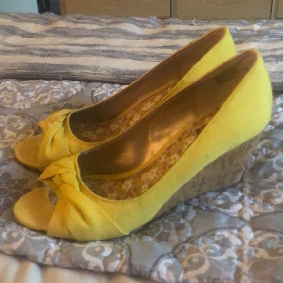 Mix No. 6 Shoes - Yellow Mix No. 6 yellow canvas cork wedges size 8 Mix No. 6 Shoes - Yellow Mix No. 6 yellow canvas cork wedges size 8